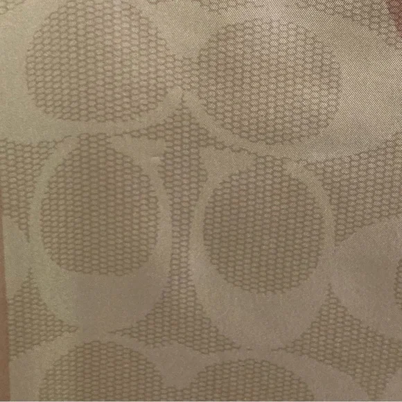 COACH Oversized Silk Scarf Heart Design on Classic Signature Cs Pattern NWT - Picture 3 of 5